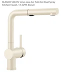 Blanco 526372 Linus. Var 1.5-GPM Pull-out Dual Spray Kitchen Faucet Biscuit. Fixed Price $120.00.
