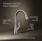 Kohler Rival Pull-down Kitchen Faucet 1.5 Gpm Vibrant Stainless (K-30469-VS). Fixed Price $229.68.