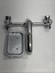 Plumbing Lever Handle Wall Mount Faucet With Soap Dish Solid Brass Chrome Finish. Fixed Price $64.99.