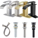 Waterfall Spout Bathroom Faucet 3HOLES Single Handle Basin Vanity Sink Mixer Tap. Fixed Price $28.99.