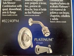 New Moen Monticello Single Handle Tub+shower Combination 82240PM Platinum/chrome. Fixed Price $249.95.