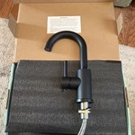Forious Modern Matte Black Kitchen Faucet, High Arc, Single Hole, Lever Handle. Fixed Price $32.90.