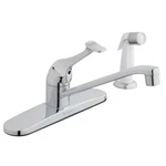 Single-handle Standard Kitchen Faucet With White Side Sprayer Polished Chrome. Fixed Price $74.12.
