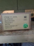 Krowne Metal 11-400L 3.5" Gooseneck Deck Mount Faucet 4" Center Low Lead Nsf. Fixed Price $50.00.