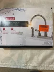 Delta Foundations 21988LF-SS 2-HANDLE Standard Kitchen Faucet Open. Fixed Price $79.00.