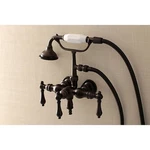 Kingston Brass Vintagebronze 3-HANDLE Wall-mount Bathtub Faucet With Shower. Fixed Price $99.96.