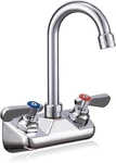 Leak-free Kitchen Faucet Wall 4" Center 3.5" Gooseneck, Chrome. Fixed Price $88.90.