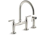 Kohler K-28356-SN Edalyn By Studio Mcgee Bridge Kitchen Faucet With Side Spray. Fixed Price $699.00.