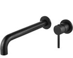 Contemporary Bathroom Faucet Single Handle Wall Mounted Black Matte - A0049. Fixed Price $54.88.