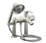 Kohler Symbol Deck Mounted Roman Tub Filler K-18486-4-BN Brushed Nickel. Fixed Price $1023.00.