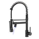 Wellfor Modern Kitchen Faucet Matte Black Single Handle W/ Spray. Fixed Price $97.00.