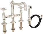 Rohl 117850 Country Kitchen Three Leg Bridge Faucet With Cross Handles Sidespray. Fixed Price $1322.67.