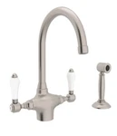 Rohl San Julio A1676LPWSSTN-2 Kitchen Faucet Satin Nickel Side Spray $1100 New!!. Fixed Price $648.00.