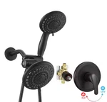 New Bwe Single-handle 6-SPRAY Dual Shower Faucet 1.8 Gpm W/ Valve Matte Black. Fixed Price $86.70.