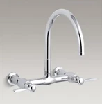 Kohler K-6132-4-CP 6132--4-CP Parq Wall Mount Kitchen Sink Faucet Disc.. Fixed Price $344.00.