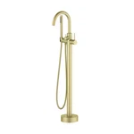 Kibi Circular Floor Mount Tub Filler W/ Hand Shower - Brushed Gold KTF301BG. Fixed Price $304.00.