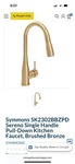 Symmons Sereno Kitchen Faucet Brushed Bronze S2302BBZPD10. Fixed Price $89.99.