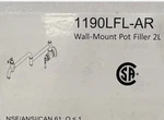 Delta 1190LFL-AR Broderick Wall Mounted Pot Filler Kitchen Faucet Stainless New. Fixed Price $458.00.