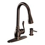Moen Anabelle CA87003BRB Kitchen Faucet Pull Down Bronze With Dispenser. Fixed Price $289.99.