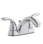 Glacier Bay Builders 4 In. Centerset 2-HANDLE Low-arc Bathroom Faucet Chrome. Fixed Price $23.99.