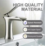 Wovier Brushed Nickel Waterfall Bathroom Sink Faucet Single Handle Hole. Fixed Price $55.00.