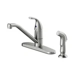 Seasons Anchor Point Single Handle Kitchen Faucet With Spray, Stainless Steel. Fixed Price $20.00.