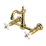 Kingston Brass Heritage Double-handle 2-HOLE Wall-mount Bridge Kitchen Faucet. Fixed Price $473.73.