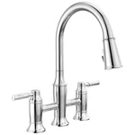 Delta Renaldi Chrome Kitchen Faucet With Pull Down Sprayer Bridge 3 Hole Modern. Fixed Price $336.37.