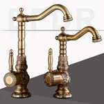 Antique Brass Bathroom Sink Faucet Waterfall Spout Single Lever Vessel Mixer Tap. Fixed Price $65.00.