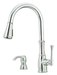 Pfister Wheaton Kitchen Faucet With Pull Down Sprayer And Soap Dispenser Single. Fixed Price $107.73.