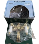 Kingston Brass KB602B Center Set Kitchen Bath Faucet Polished W/ White Nob. Fixed Price $67.99.