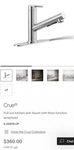 Kohler Kitchen Faucet Pull Put Chrome Crue 22976-CP. Fixed Price $319.00.
