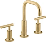 Kohler K-14406-4-2MB Purist Widespread Bathroom Sink Faucet Brushed Brass Sealed. Fixed Price $750.00.