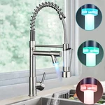 Led Kitchen Sink Faucet Pull Down Swivel Sprayer One Hole Mixer Brushed Nickel. Fixed Price $49.99.
