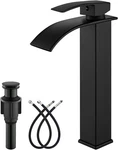 Modern Black Tall Bathroom Vessel Faucet Single Handle Mixer Tap W/ Pop Up Drain. Fixed Price $35.99.