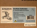 Kingston Brass Chatham Single Handle 4" Centerset Lavatory Faucet Chrome Finish. Fixed Price $39.95.
