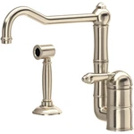 Rohl A3608LMWSSTN-2 Acqui 1.5 Gpm Single Hole Kitchen Faucet With Side Spray, Sa. Fixed Price $950.00.