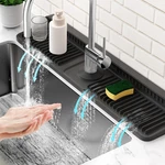 24'' Longer Faucet Mat For Kitchen Sink Splash Guard 7 Slope Fast Self-draining. Fixed Price $19.64.