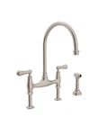 (retail $2,621) New Perrin & Rowe U.4719L-STN-2 Georgian Era Bridge Faucet. Fixed Price $1350.00.