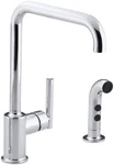 Kohler Purist Single-handle Standard Kitchen Faucet With Side Sprayer Polishe. Fixed Price $360.79.