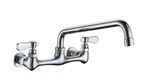 Bwe Wall Mount Kitchen Faucet 2 Handle Chrome 8" 360 Swivel Spout Center. Fixed Price $40.00.