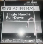 Glacier Bay Oswell Single Handle Pull-down High Arc Kitchen Faucet Steel. Fixed Price $40.00.