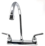 8" Center Two-handle Plastic Body, Tall Stainless Steel Spout Kitchen Faucet. Fixed Price $23.79.