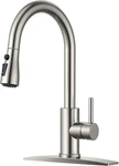 Brushed Nickel Kitchen Bar Faucet Pull Down Sprayer High Arc Single Handle Rv. Fixed Price $78.39.