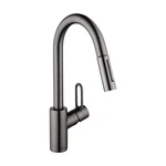 Hansgrohe 4701345 Kitchen-sink-faucets, Brushed Black Chrome. Fixed Price $499.00.