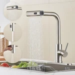 Kitchen Faucet W/ Pull Down Sprayer Brushed Nickel Waterfall Touch Single Hole. Fixed Price $49.46.