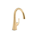 Kohler Graze 1-HANDLE Bar Sink Faucet, Swing Spout Vibrant Brushed Moderne Brass. Fixed Price $454.10.