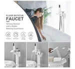 Senlesen Freestanding Tub Faucet Floor Mount Chrome W/ Hand Shower New Ob. Fixed Price $67.00.