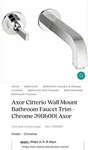 Axor Citterio Wall Mount Bathroom Faucet Trim - Chrome 39116001. Fixed Price $395.77.