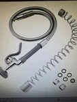 Spray Valve With 38" Flexible Stainless Steel Hose & Pre-rinse Overhead Inch. Fixed Price $69.99.